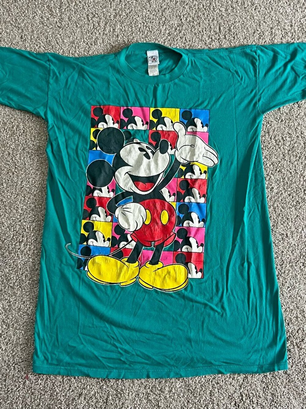 90s Mickey Mouse Mickey & Co. Teal Colorful Disney Oversized Sleep Shirt Vintage